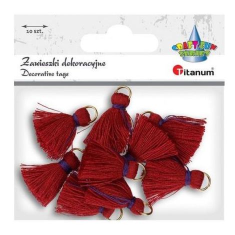 Zawieszki frędzle Titanum Czerwone, 10szt
